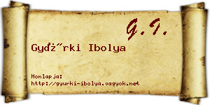 Gyürki Ibolya névjegykártya